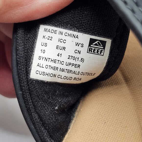 Reef Cushion Cloud Roa Womens Slide Sandals Black Adjustable Straps Size 10 - Picture 7 of 8